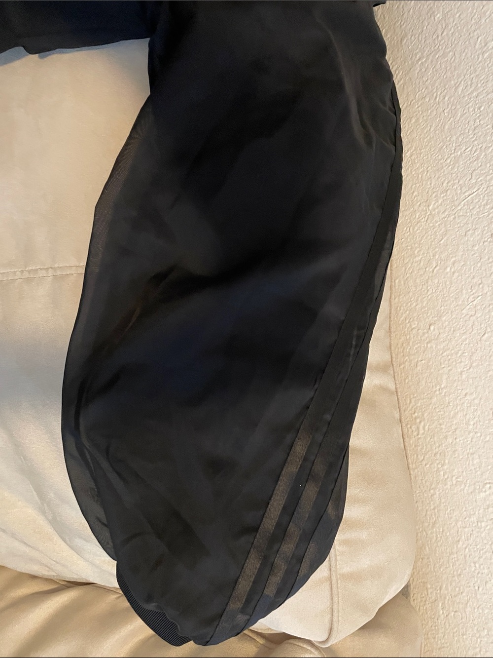 adidas Originals Black Cropped Bomber Jacket with Sheer Sleeves - Picture 9 of 16